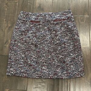 NWT LOFT Textured Stripe Gray and Maroon Mini Skirt size 00